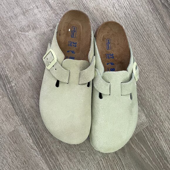 Birkenstock Other - Birkenstock Boston Soft Footbed Suede Leather - Faded Lime NEW